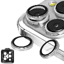 Camera Lens Protector-Silver|Individual Titanium Ring Protector|Shatterproof And Scratch Resistant|Crystal Clear Glass Lens With Precise Fit|For iPhone 15 Pro Max/Pro